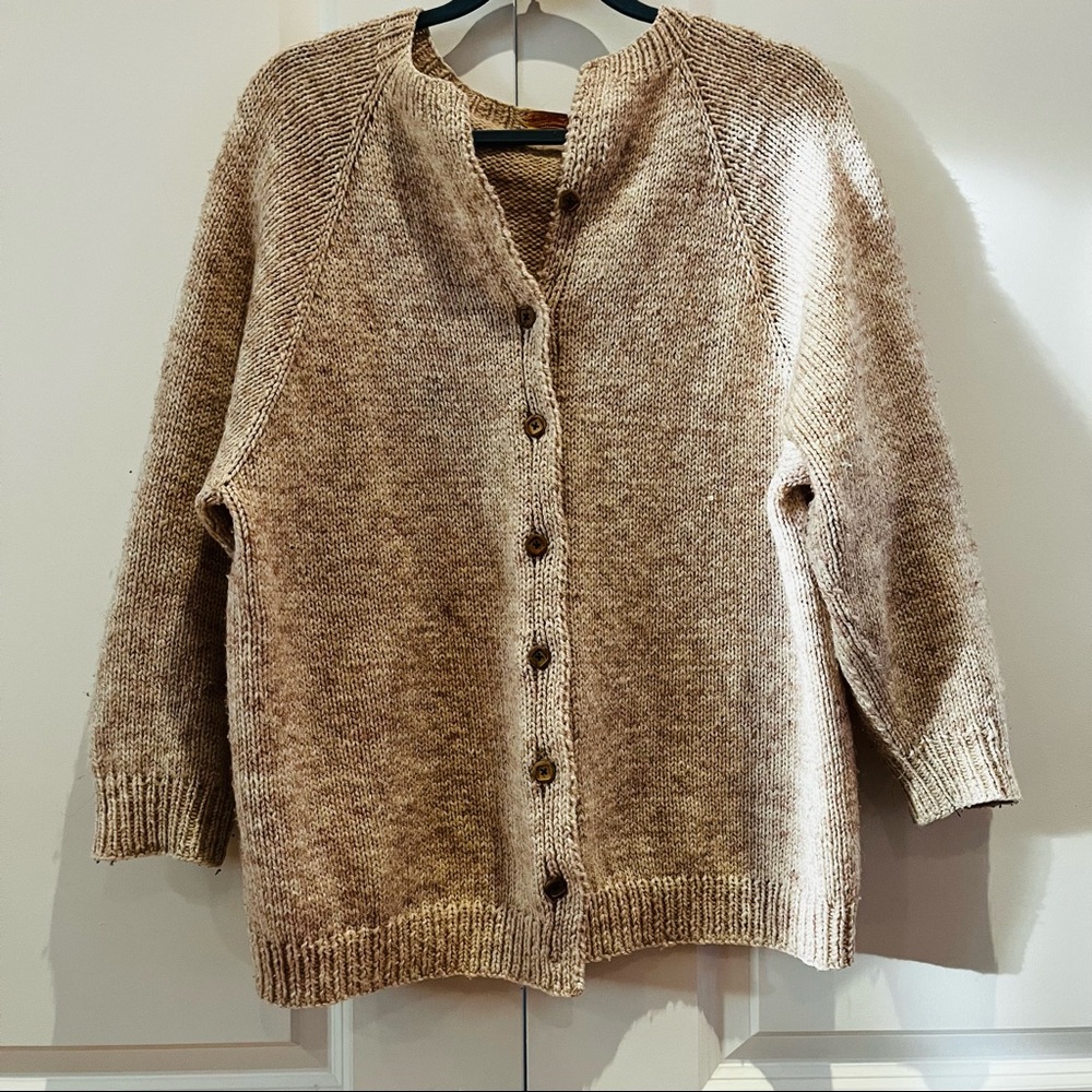 Handmade vintage chunky knit sweater cardigan